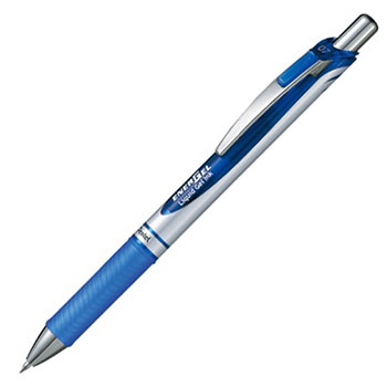 ペンテル BL77-C ゲルインクボールペン ノック式エナージェル 0.7mm (318-0426)1本 青 (軸色 シルバー