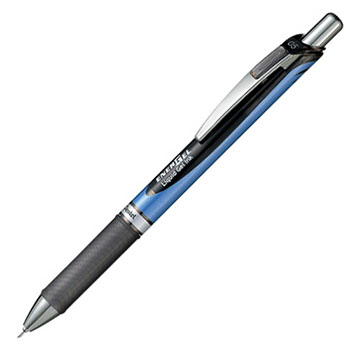 ペンテル BLN75-A ゲルインクボールペン ノック式エナージェル 0.5mm (318-2932)1本 0.5mm 黒 (軸