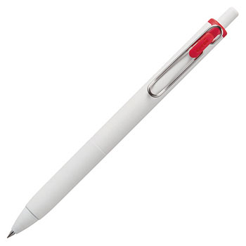 三菱鉛筆 UMNS38.15 ゲルインクボールペン ユニボール ワン (411-5481)1本 0.38mm 赤 (軸色:オフホ
