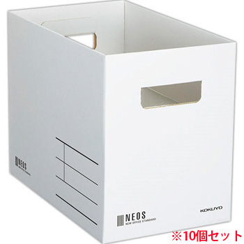 コクヨ A4-NEMB-W 収納ボックス NEOS Mサイズ ホワイト (913-8434)1セット=10個