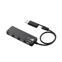 ELECOM U2HS-MB02-4BBK タブレットPC/スマートフォン用USBハブ