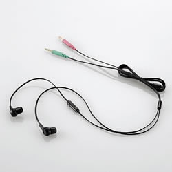 ELECOM HS-EP12BK ヘッドセット（両耳耳栓タイプ）