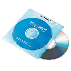 サンワサプライ FCD-FR100MXN DVD・CD不織布ケース（5色ミックス） 1パック＝100枚入 リング穴付