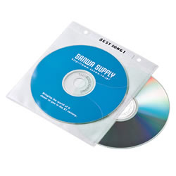 サンワサプライ FCD-FR50WN DVD・CD不織布ケース（ホワイト） 1パック＝50枚入 リング穴付