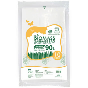 TB-L90W バイオマス25ポリ袋 乳白半透明 90L 汎用品