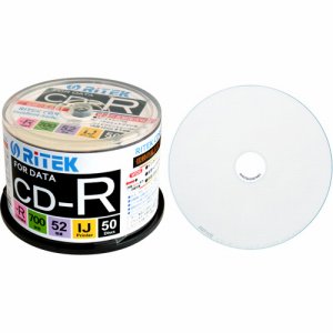 RiTEK CD-R700EXWP.50RT C データ用CD-R 700MB 1-52倍速 ホワイトワイドプリンタブル スピン