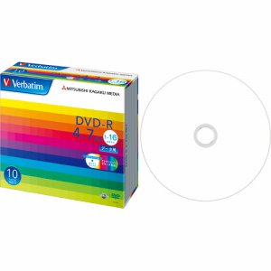 Verbatim DHR47JP10V1 データ用DVD-R 4.7GB ワイドプリンタブル 5mmスリムケース (228-30