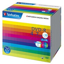 Verbatim DHR47JP20V1 データ用DVD-R 4.7GB ワイドプリンタブル 5mmスリムケース (228-30