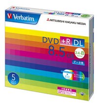 Verbatim DTR85HP5V1 データ用DVD＋R DL 8.5GB 8倍速 ワイドプリンタブル 5mmスリムケース (