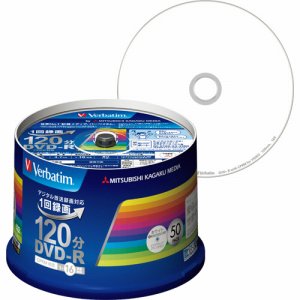 Verbatim VHR12JP50V3 録画用DVD-R 120分 1-16倍速 ホワイトワイドプリンタブル スピンドルケース