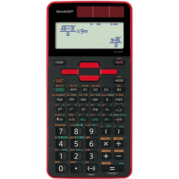 SHARP EL-509T-RX 関数電卓 スタンダードモデル 10桁 ハードケース付 レッド