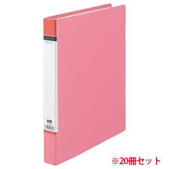 TDRH-A4-P 貼り表紙Dリングファイル A4タテ 2穴 背幅40mm ピンク 1セット20冊 汎用品 (912-1001)