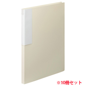 TCBA4-24W クリヤーブック A4タテ 24ポケット 背幅17mm オフホワイト 10冊セット 汎用品 (719-0780