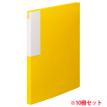 TCBA4-24Y クリヤーブック A4タテ 24ポケット 背幅17mm イエロー 10冊セット 汎用品 (719-0797) 