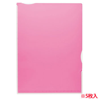TRA4-P マチ付クリアホルダー タフレル A4タテ ピンク 汎用品 (315-4359) 1パック=5枚