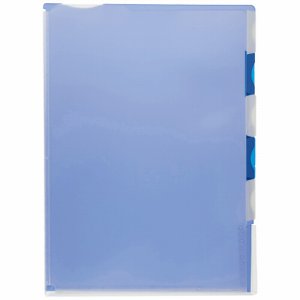 TR5YA4-B マチ付クリアホルダー タフレル A4タテ 5山インデックス ブルー 汎用品 (315-4373) 1パック=5