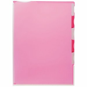 TR5YA4-P マチ付クリアホルダー タフレル A4タテ 5山インデックス ピンク 汎用品 (315-4380) 1パック＝5
