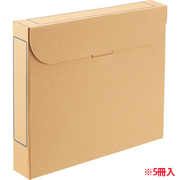 TFB5-A4-5N ファイルボックス A4 背幅53mm ナチュラル 5冊パック 汎用品 (212-6137) 1パック=5冊