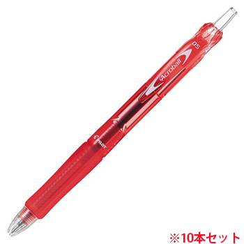 パイロット BAB-15EF-RR 油性ボールペン アクロボール150 極細0.5mm レッド 10本セット