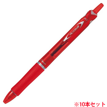パイロット BAB-15F-RR 油性ボールペン アクロボール150 細字0.7mm レッド 10本セット