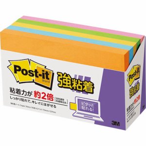 3M 655-5SSAN ポスト・イット 強粘着ノート 75×127mm ネオンカラー5色 (414-0115)