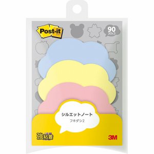 3M SSS-FKR2 ポスト・イット シルエットノート 強粘着タイプ フキダシ2 3色 (317-5301) 1パック=3冊
