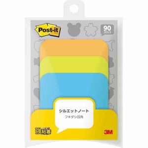 3M SSS-FKS ポスト・イット シルエットノート 強粘着タイプ フキダシ四角 3色 (317-5318) 1パック=3冊
