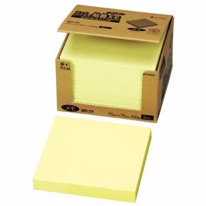 ニチバン MB-2Y ポイントメモ 再生紙 ビジネスパック 75×75mm イエロー (214-3835)