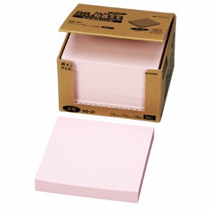 ニチバン MB-2P ポイントメモ 再生紙 ビジネスパック 75×75mm ピンク (214-3842)