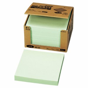 ニチバン MB-2G ポイントメモ 再生紙 ビジネスパック 75×75mm グリーン (214-3866)