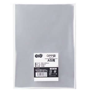 TOP160 OPP袋 フラット A5用 160×220mm 汎用品 (517-7189) 1パック＝100枚