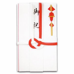 E-651 赤白7本 金封 短冊付 汎用品 (119-1882)