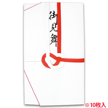 117-1 大阪折 赤白7本 御見舞  汎用品 (911-0872) 1セット＝10枚
