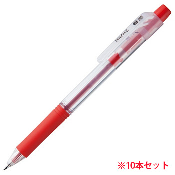 BK127OTSB ノック式油性ボールペン ロング芯タイプ 0.7mm 赤 1セット(10本) 汎用品 (913-1192) 1