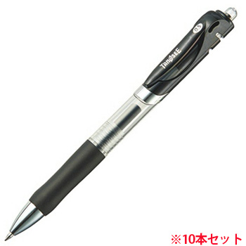 SW-P501-BK ノック式ゲルインクボールペン 0.5mm 黒 1セット(10本) 汎用品 (910-4896) 1セット=