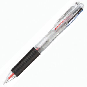 GEL05-3C-C ノック式ゲルインク3色ボールペン (軸色 クリア) 汎用品 (012-8089)