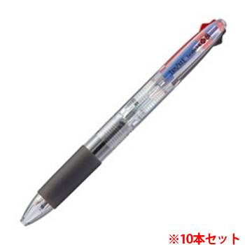 TS-SB05-3C ノック式油性3色ボールペン（なめらかインク） 極細 0.5mm 1セット（10本） 汎用品 (910-89