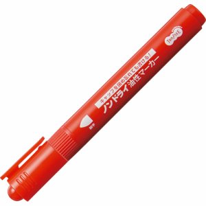 TS-NDMA-1R キャップ式ノンドライ油性マーカー シングル 細字 赤 汎用品 (218-8913)