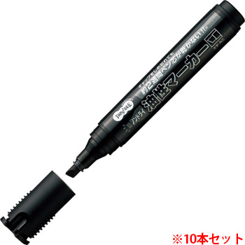 TS-NDPEK-K ノンドライ油性マーカー 太字・角芯 黒 1セット(10本) 汎用品 (910-6971) 1セット=10本