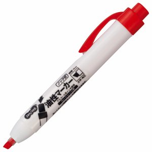 TS-RPEK-R ノック式油性マーカー カートリッジタイプ 角芯 赤 汎用品 (610-9585)