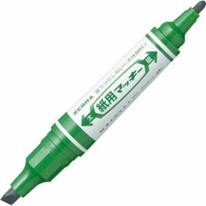 ゼブラ WYT5-G 水性マーカー 紙用マッキー(太+細) 緑 (412-7390)