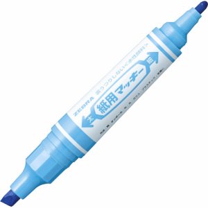 ゼブラ WYT5-LB 水性マーカー 紙用マッキー(太+細) ライトブルー (412-7468)