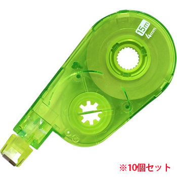 PLUS WH-1514R GR 修正テープ ホワイパースイッチ 交換テープ(簡易パッケージ) 4mm幅×15M グリーン (9