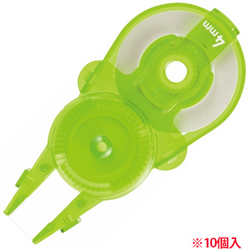 PLUS WH-114R-10P LGR 修正テープ ホワイパースライド 交換用テープ 4mm幅×12M ライムグリーン (21