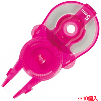 PLUS WH-115R-10P PK 修正テープ ホワイパースライド 交換用テープ 5mm幅×12M ピンク (214-965