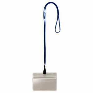 OR-432-B 吊下げ名札 防水チャック付 青 10個パック 汎用品