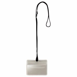 OR-432-D 吊下げ名札 防水チャック付 黒 10個パック 汎用品