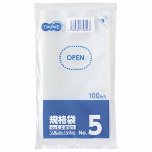 LTR05-TSHK 規格袋 5号 0.03×100×190mm 汎用品 (317-8616) 1パック=100枚