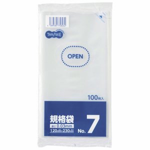 LTR07-TSHK 規格袋 7号 0.03×120×230mm 汎用品 (317-8630) 1パック=100枚