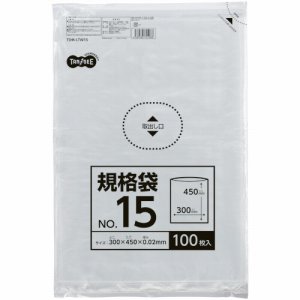 TSHK-LTW15 規格袋 15号 0.02×300×450mm 1セット1000枚 汎用品 (913-6867) 1セット=